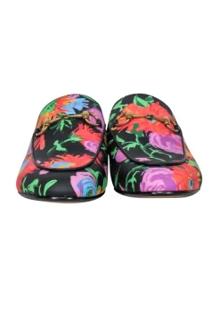 Gucci x Ken Scott - Black w/ Floral Print Princetown Mules Sz 8
