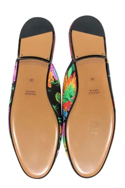 Gucci x Ken Scott - Black w/ Floral Print Princetown Mules Sz 8