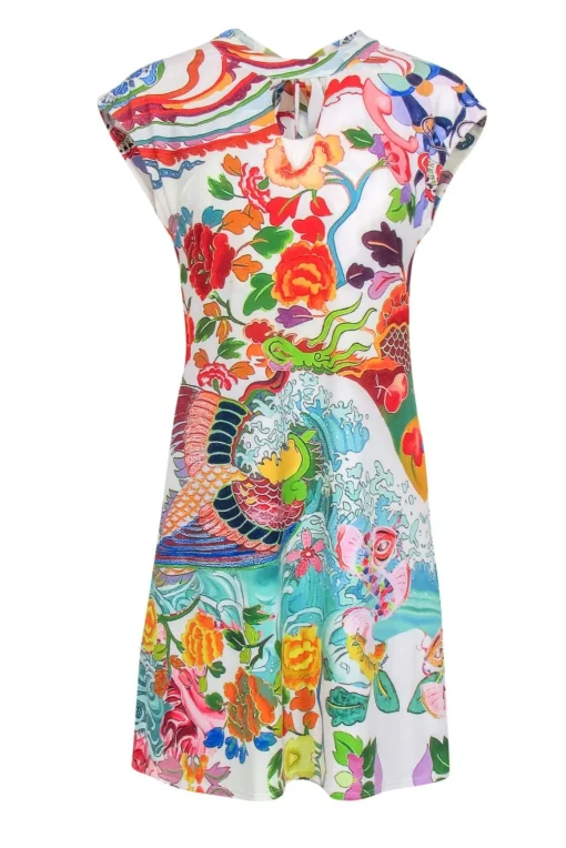 Hale Bob - Multicolor Floral & Ocean Print Dress Sz XS