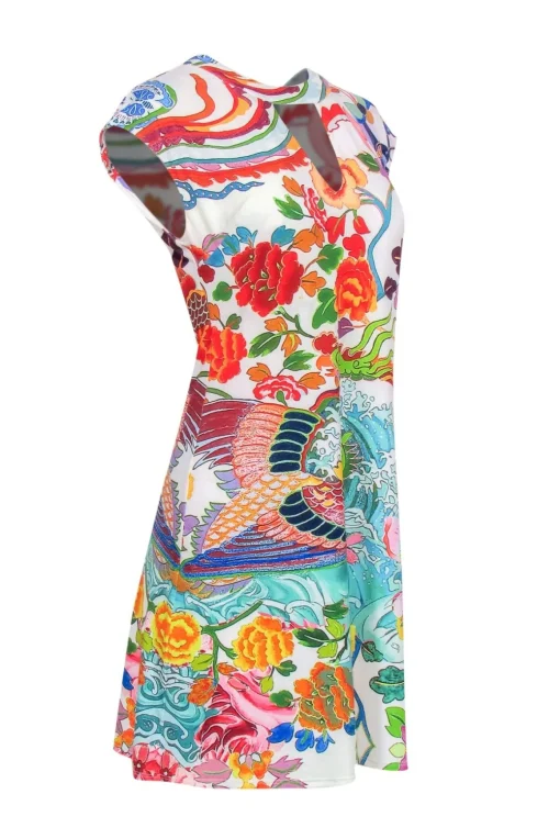Hale Bob - Multicolor Floral & Ocean Print Dress Sz XS