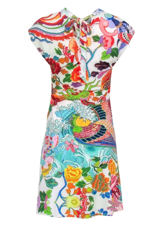 Hale Bob - Multicolor Floral & Ocean Print Dress Sz XS