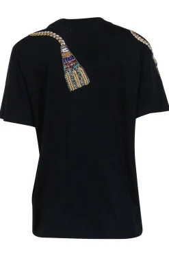 Haley Menzies - Black Short Sleeve Jewel Front T-Shirt Sz XS