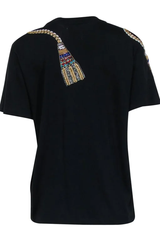 Haley Menzies - Black Short Sleeve Jewel Front T-Shirt Sz XS