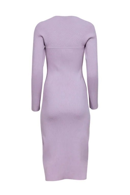 Halston - Lilac Ribbed Long Sleeve Dress Sz S