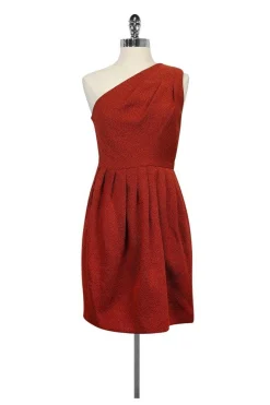 Halston - Orange One Shoulder Dress Sz 2