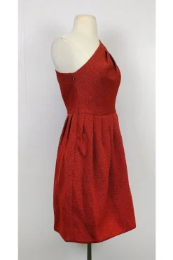 Halston - Orange One Shoulder Dress Sz 2