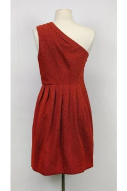Halston - Orange One Shoulder Dress Sz 2