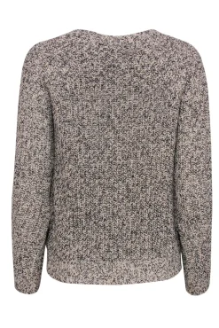 Halston Heritage - Beige & Black Heathered Knit Cardigan Sz S