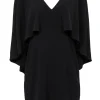 Halston Heritage - Black Caped Sheath Dress Sz 10