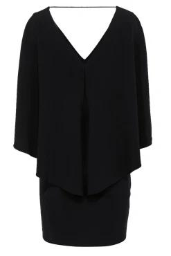 Halston Heritage - Black Caped Sheath Dress Sz 10