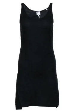 Halston Heritage - Black Textured Silk Blend Tank Dress Sz 0
