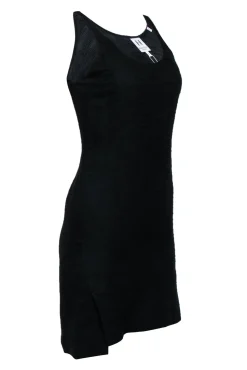 Halston Heritage - Black Textured Silk Blend Tank Dress Sz 0