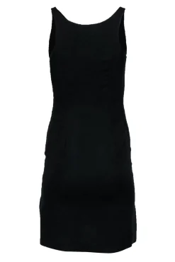 Halston Heritage - Black Textured Silk Blend Tank Dress Sz 0