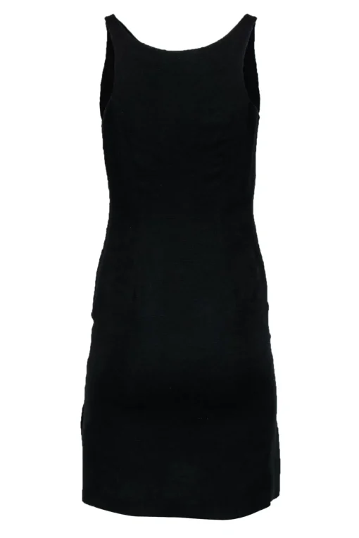 Halston Heritage - Black Textured Silk Blend Tank Dress Sz 0