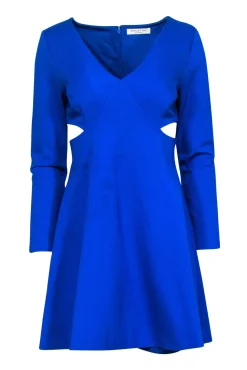 Halston Heritage - Cobalt Blue Side Cut Out Dress Sz M