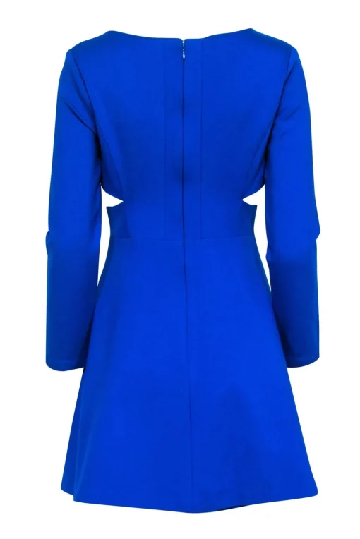 Halston Heritage - Cobalt Blue Side Cut Out Dress Sz M