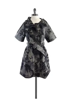 Hanii Y - Grey Print Short Sleeve Jacket Sz 6