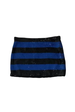 Haute Hippie - Black & Blue Sequin Miniskirt Sz S