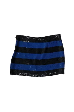 Haute Hippie - Black & Blue Sequin Miniskirt Sz S