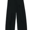 Haute Hippie - Black Drawstring Wide-Leg Pants w/ Slit Design Sz S