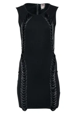 Haute Hippie - Black Sheath Tassel Chain Detail Dress Sz 8