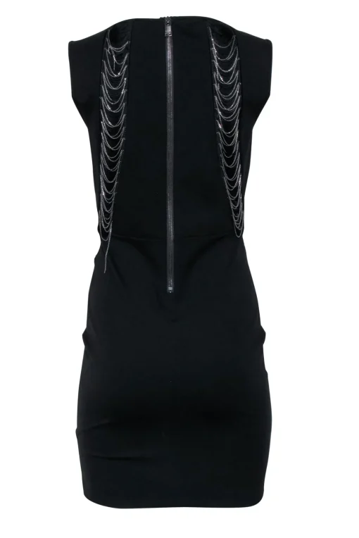 Haute Hippie - Black Sheath Tassel Chain Detail Dress Sz 8