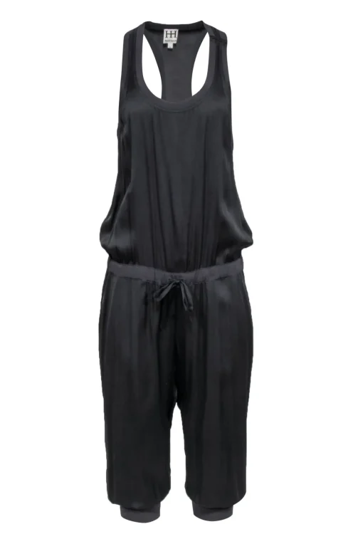Haute Hippie - Grey Silk Blend Sleeveless Jumpsuit Sz L