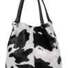 Heat and Fury - White & Black Cow Print Calf Hair Tote