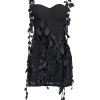 Heiress - Black Petal Embellished Mini Dress Sz M
