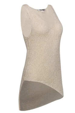 Helmut Lang - Beige Knit Tank w/ Asymmetrical Hem Sz S