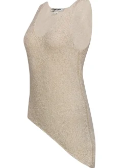 Helmut Lang - Beige Knit Tank w/ Asymmetrical Hem Sz S