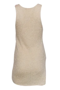 Helmut Lang - Beige Knit Tank w/ Asymmetrical Hem Sz S