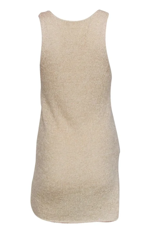 Helmut Lang - Beige Knit Tank w/ Asymmetrical Hem Sz S