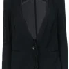 Helmut Lang - Black Buttoned Blazer w/ Silk Trim Sz 2