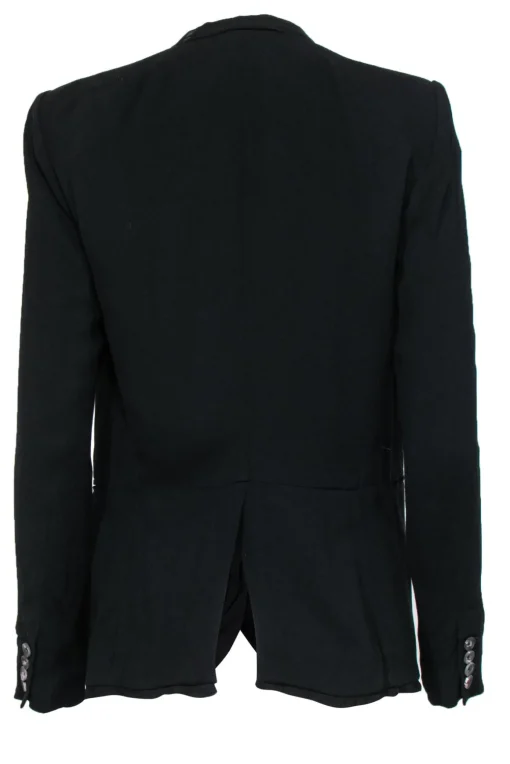 Helmut Lang - Black Buttoned Blazer w/ Silk Trim Sz 2