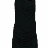 Helmut Lang - Black Racerback Dress w/ Draped Detail Sz L
