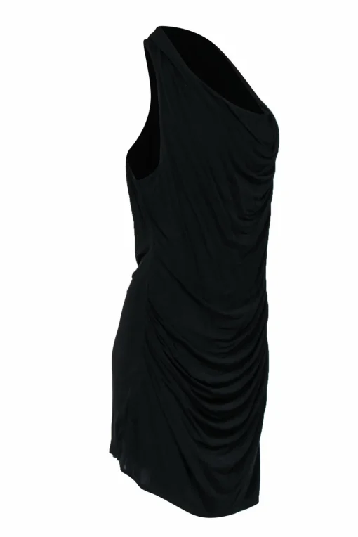 Helmut Lang - Black Racerback Dress w/ Draped Detail Sz L