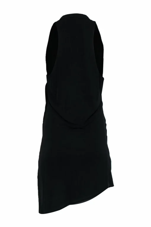 Helmut Lang - Black Racerback Dress w/ Draped Detail Sz L