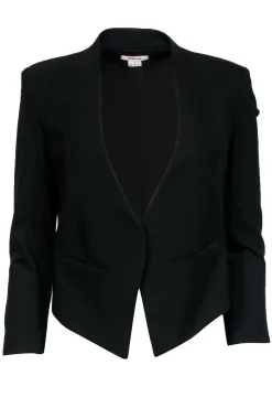 Helmut Lang - Black Wool Collarless Blazer Sz 0