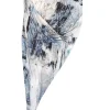 Helmut Lang - Blue & Grey Tie-Dye Print Asymmetrical Ruched Skirt Sz M