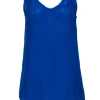 Helmut Lang - Cobalt Blue Sleeveless Frayed Hem Tank Sz S