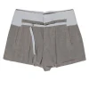 Helmut Lang - Grey High Waisted “Conch” Shorts w/ Belt Detail Sz 6