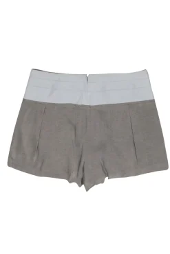 Helmut Lang - Grey High Waisted “Conch” Shorts w/ Belt Detail Sz 6