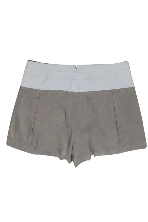 Helmut Lang - Grey High Waisted “Conch” Shorts w/ Belt Detail Sz 6