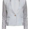 Helmut Lang - Ivory & Beige Single Button Blazer Sz 2