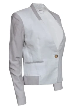 Helmut Lang - Ivory & Beige Single Button Blazer Sz 2