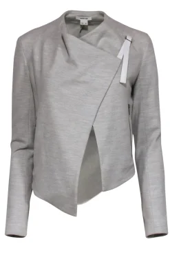 Helmut Lang - Light Grey Buckled Wool Jacket Sz P
