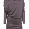 Helmut Lang - Taupe Draped Cowl Neck Dress Sz S
