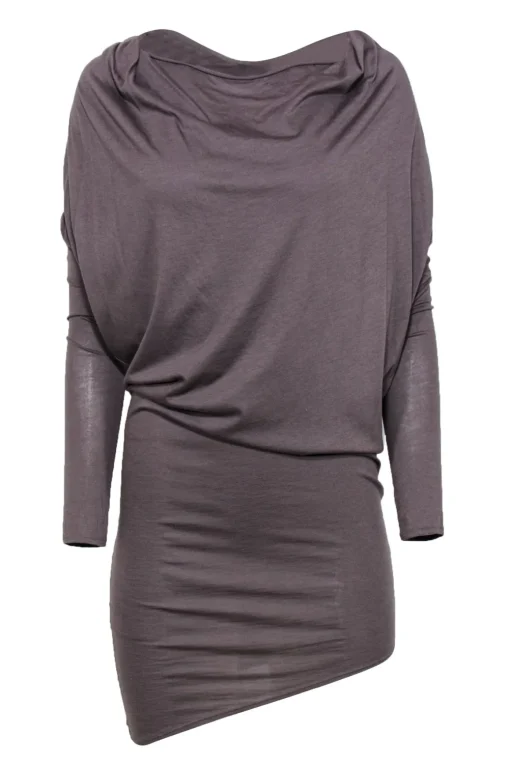 Helmut Lang - Taupe Draped Cowl Neck Dress Sz S