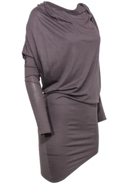 Helmut Lang - Taupe Draped Cowl Neck Dress Sz S